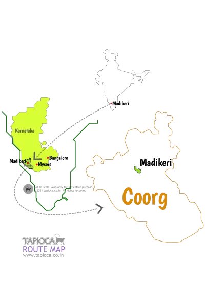 Location of Madikeri and Coorg region in Karnataka