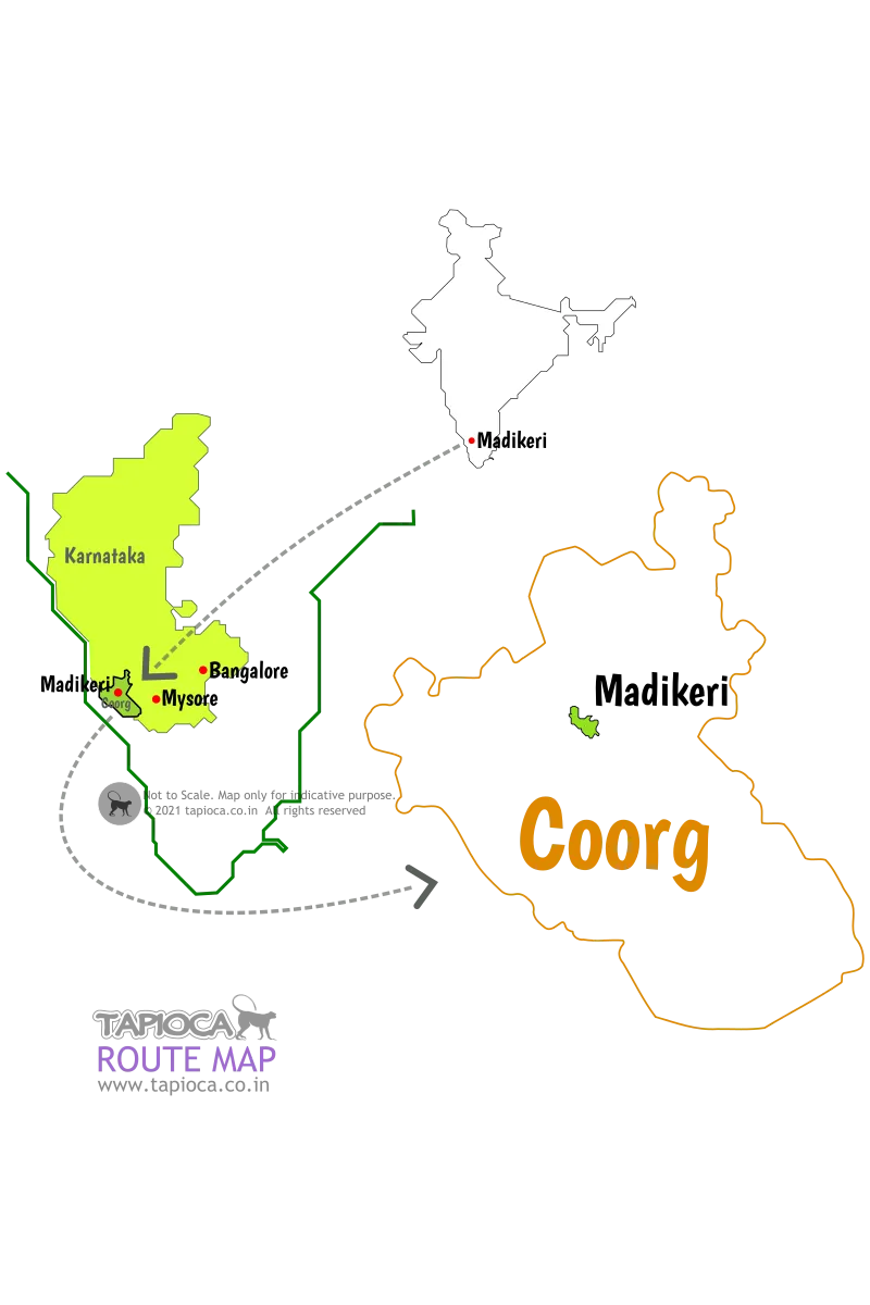 Location of Madikeri and Coorg region in Karnataka