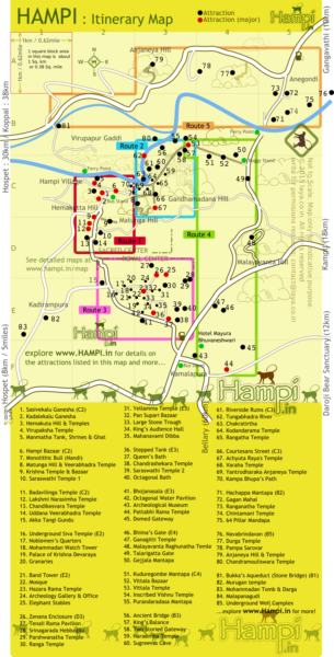 Hampi itinerary Map