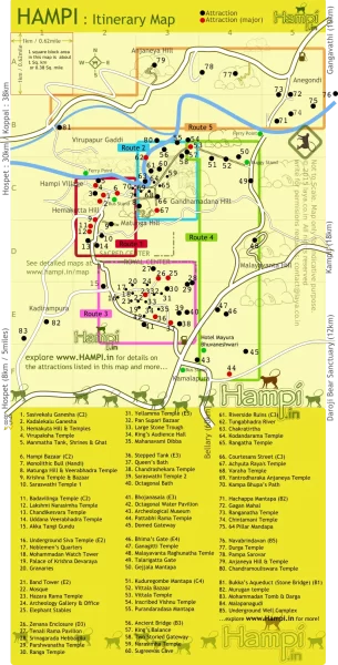 Hampi itinerary Map