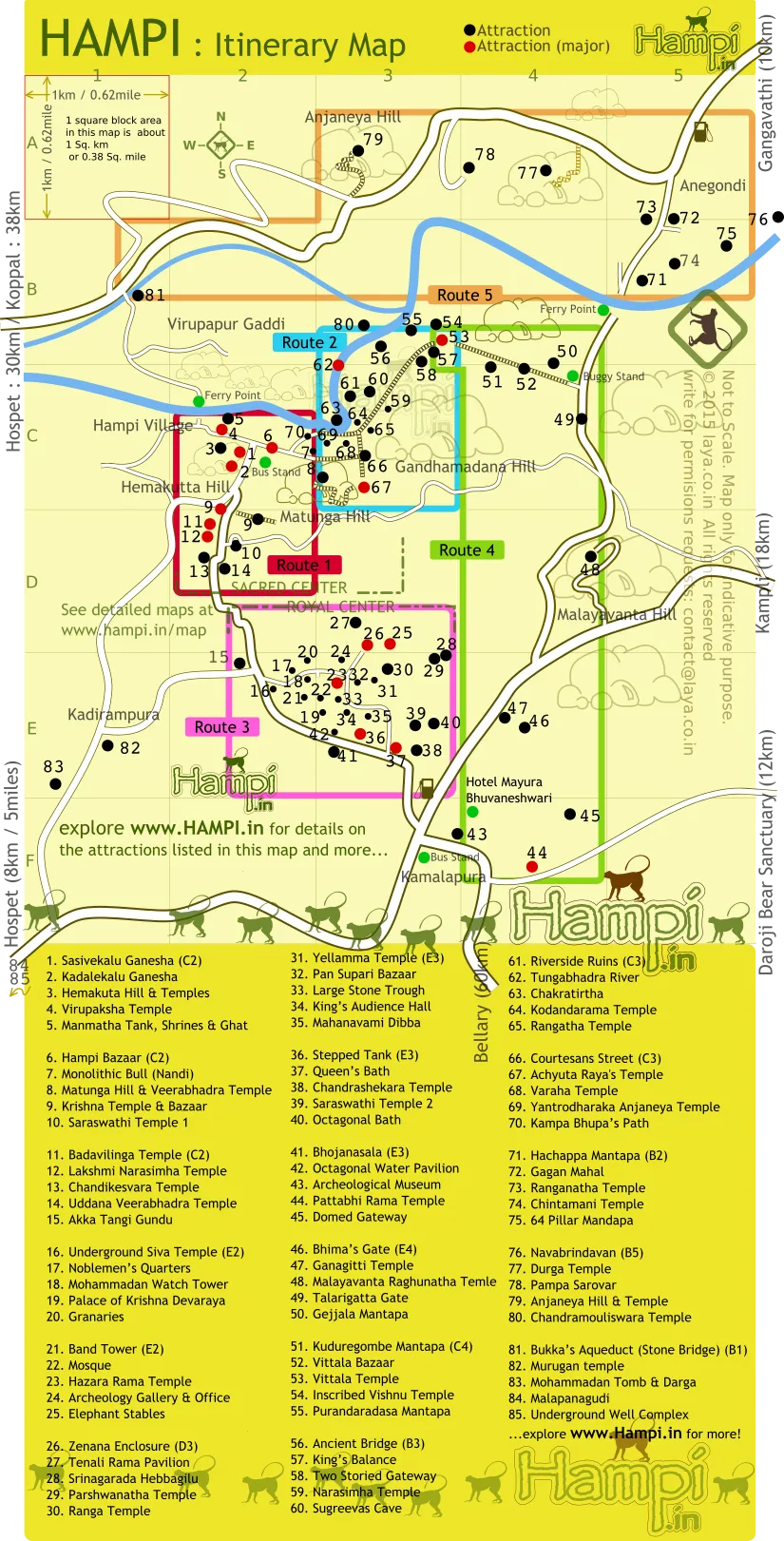 Hampi itinerary Map
