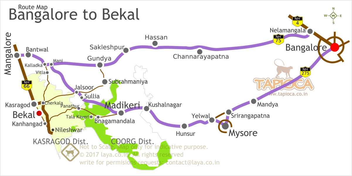bangalore to bekal kerala road trip