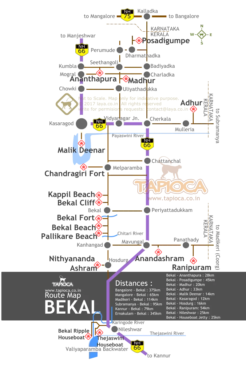 Bekal Route Map
