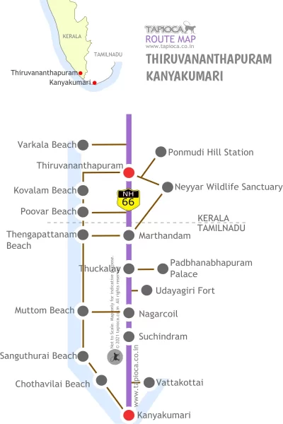 Thiruvananthapuram Kanyakumari Route