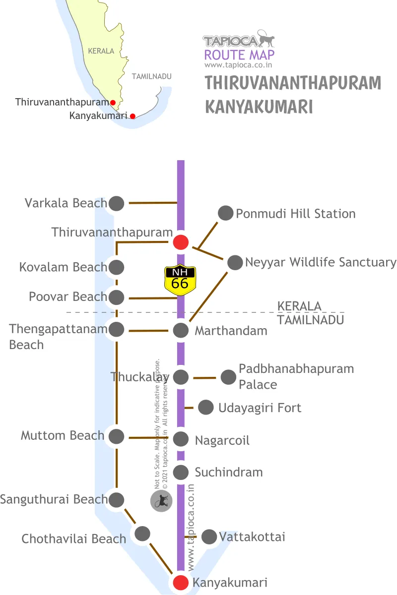 Thiruvananthapuram Kanyakumari Route