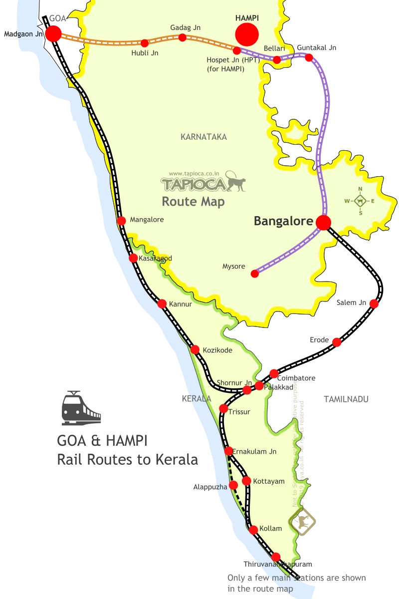 Get the connections from Bangalore or Madgaon Junction ( Goa )
