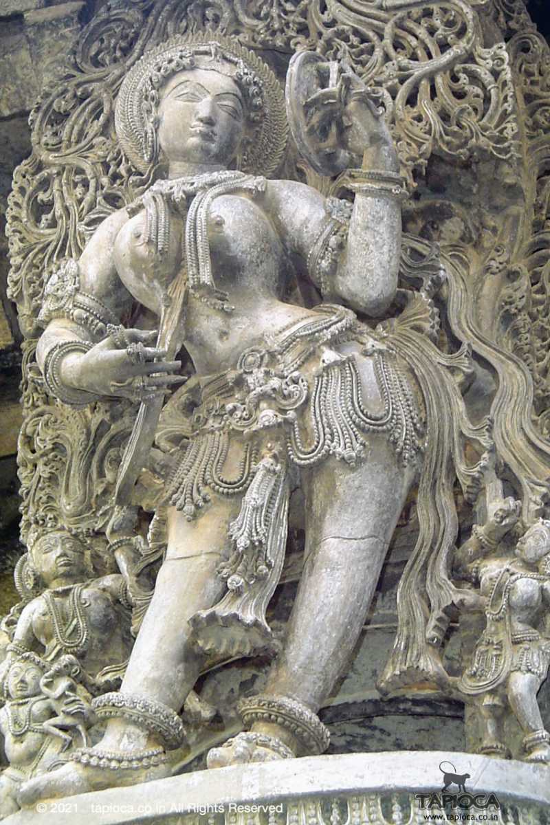 The iconic image is from the Hoysala Temple in Belur, Karnataka