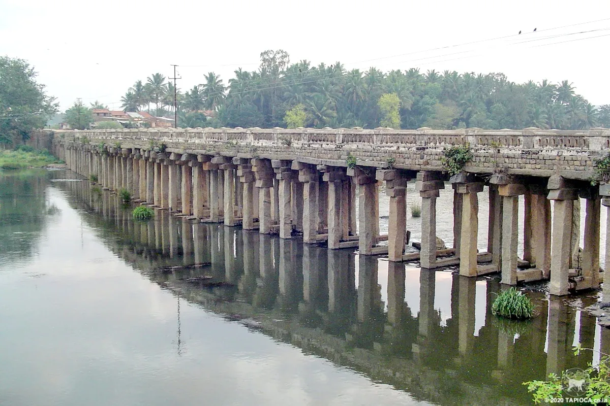 This bridge was erected by Mysore's Dewan, Purnaiah on the Kaveri river in 1804.