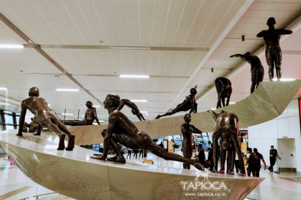 Yoga Postures inside Indira Gandhi International Airport