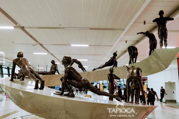 Yoga Postures inside Indira Gandhi International Airport