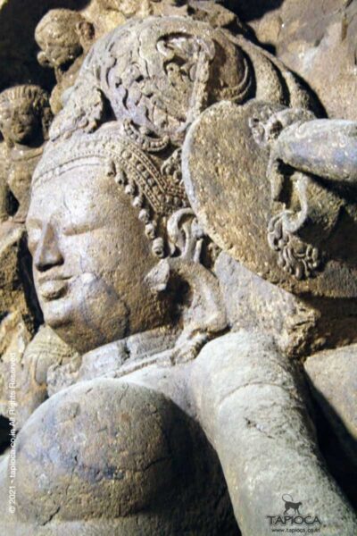 Parvathi's face in the Ardhanari of Elephanta