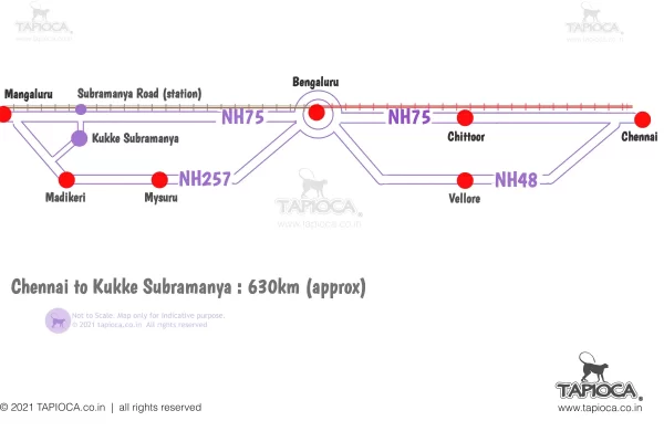 Chennai to Kukke Subramanya road and train routes