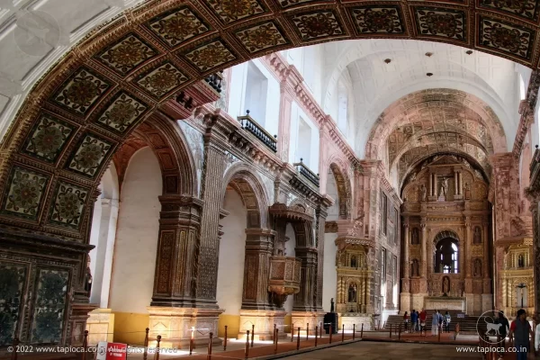 The Basilica of Bom Jesus is a Catholic basilica located in the Goa . It is both a pilgrimage centre and also UNESCO World Heritage Site.