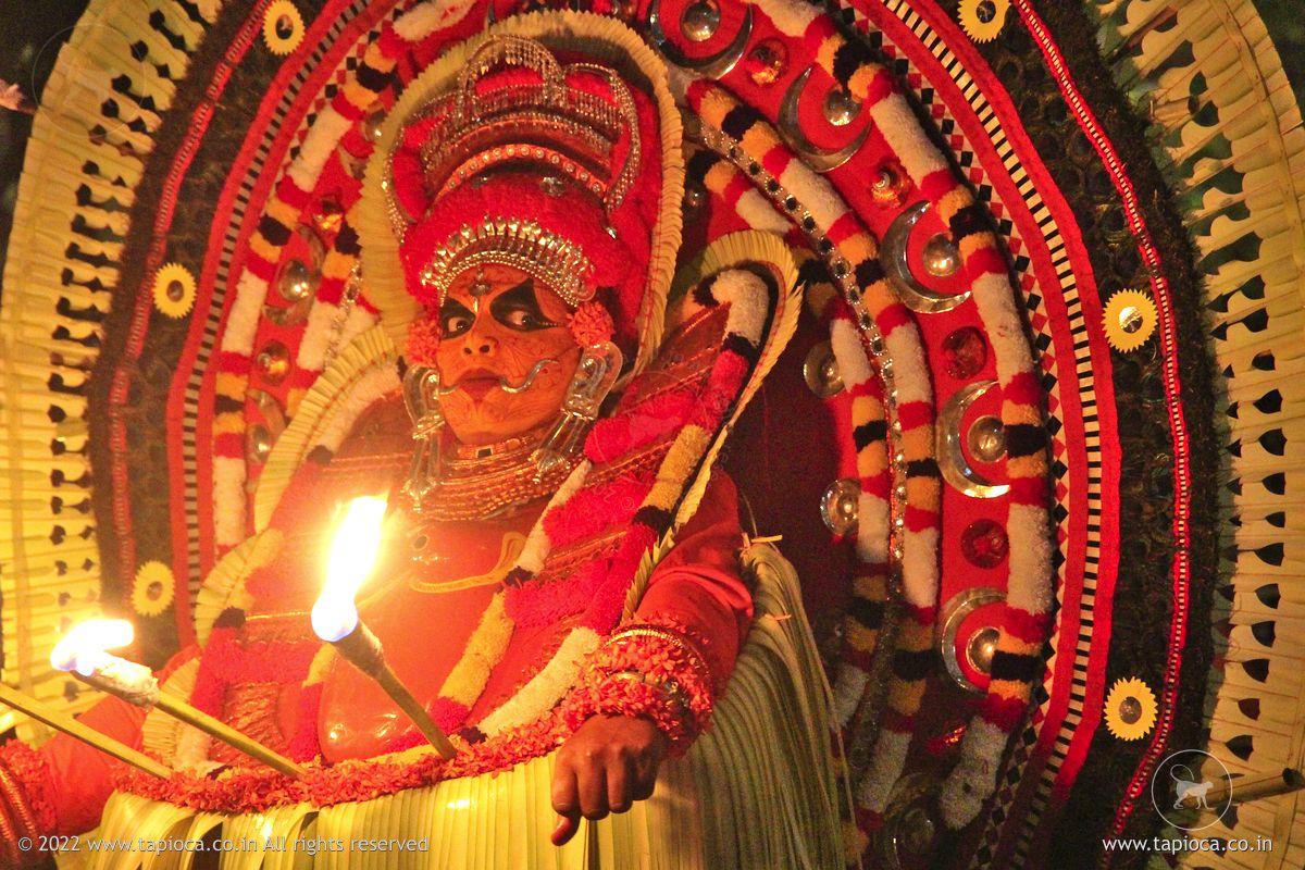 Theyyam is a ritual dance performed in part of temple festivals in north Kerala.  