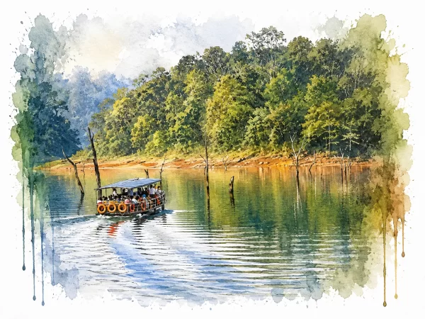 Boat Safari in Periyar tiger Reserve , Thekkady