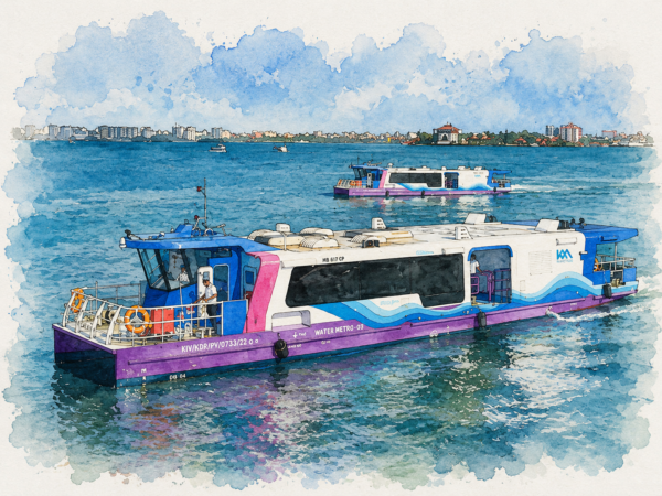 Water metro ferry on Kochi Backwaters