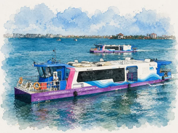 Water metro ferry on Kochi Backwaters