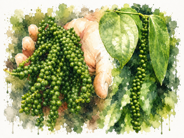 Raw peppercorn just after plucking from the pepper vine