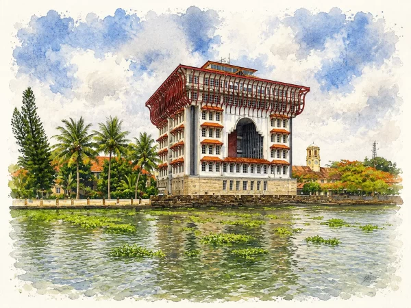 Cochin Port Trust building in the Wellington Island