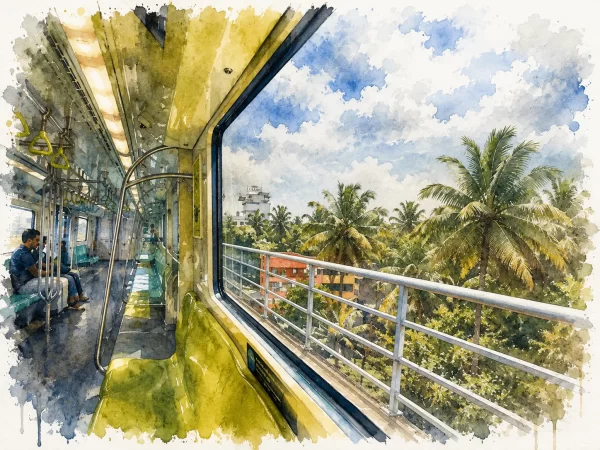 View from Kochi Metro train