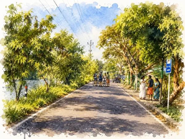 The Scenic Drive Through Kadamakkudy